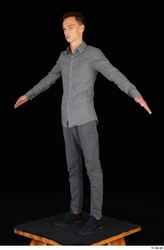 Whole Body Man Trousers Slim Standing Studio photo references